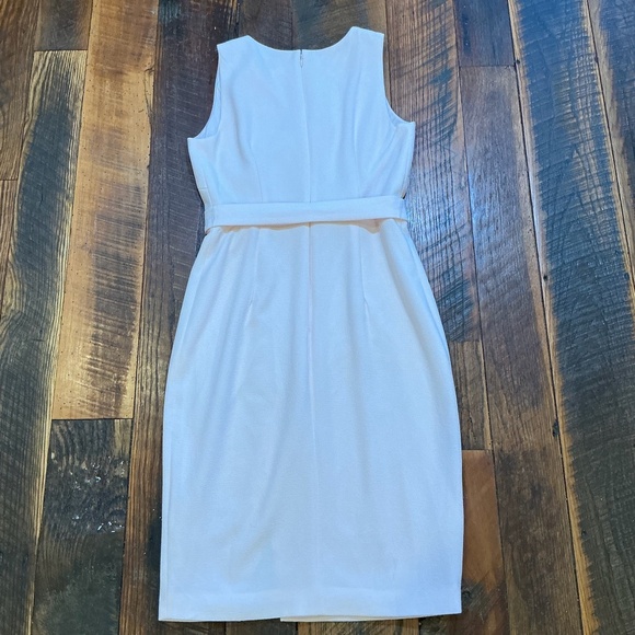 White House Black Market Blush Pink Belted Sheath Dress Size 4 - Picture 8 of 12